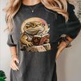 Nerdy Bearded Dragon Glasses Book Reading Women's Comfort Colors T-Shirt Pepper