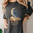 Night Owl Book Club Crescent Moon Late Night Reading Women's Comfort Colors T-Shirt Pepper Night Owl Book Club Crescent Moon Late Night Reading Women's Comfort Colors T-Shirt Pepper