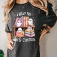 I Have No Shelf Control Ghost Reading Books Pun Women's Comfort Colors T-Shirt Pepper