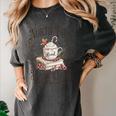 North Pole Book Club Christmas Xmas Hot Cocoa Bookish Women's Comfort Colors T-Shirt Pepper
