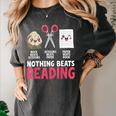 Nothing Beats Reading Rock Paper Scissors Book Lover Library Women's Comfort Colors T-Shirt Pepper