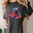 Octopus Reading Book Kraken Book Lover Women's Comfort Colors T-Shirt Pepper