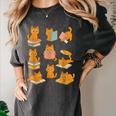 Orange Cats Reading Books Cat Lover Women's Comfort Colors T-Shirt Pepper