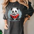 Panda With Book For Reading Enthusiasts Women's Comfort Colors T-Shirt Pepper