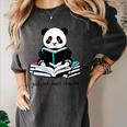 Panda Reading Chapter Books Women's Comfort Colors T-Shirt Pepper