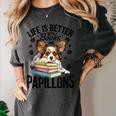 Papillon Dog Breed Life Is Better With Books And Papillons Women's Comfort Colors T-Shirt Pepper Papillon Dog Breed Life Is Better With Books And Papillons Women's Comfort Colors T-Shirt Pepper