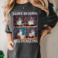 Penguin Love Reading And Penguins Child Book Lover Women's Comfort Colors T-Shirt Pepper