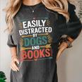 Pet Lover Joke Easily Distracted By Dogs And Books Men Women's Comfort Colors T-Shirt Pepper