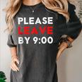 Please Leave By 9 Introvert Party Anti-Social Birthday Women's Comfort Colors T-Shirt Pepper