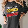 Powered By Comics And Snacks Comic Book Lover Women's Comfort Colors T-Shirt Pepper