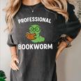 Professional Bookworm Reading Lover Cute Worm Glasses Book Women's Comfort Colors T-Shirt Pepper