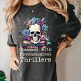 Psychological Thriller Reader Fan Skull Flowers Books Women's Comfort Colors T-Shirt Pepper Psychological Thriller Reader Fan Skull Flowers Books Women's Comfort Colors T-Shirt Pepper