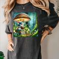 Rabbit Reading Book Under Large Mushroom Easter Bandana Women's Comfort Colors T-Shirt Pepper