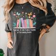 There Is No Such Thing As Too Many Books Reading Teacher Women's Comfort Colors T-Shirt Pepper
