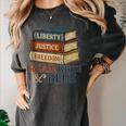 Read Blue Liberty Books July 4th Independence Women's Comfort Colors T-Shirt Pepper