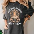 Read Books Be Weird Stay Feral Goat Women's Comfort Colors T-Shirt Pepper