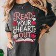 Read Your Cute Heart Out Teacher Librarian Love Reading Book Women's Comfort Colors T-Shirt Pepper