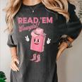 Read 'Em Western Cowgirl Retro Groovy Reading Books Women's Comfort Colors T-Shirt Pepper