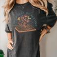 I Read Past My Bedtime Book Flower Butterfly Moon Bookish Women's Comfort Colors T-Shirt Pepper