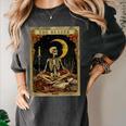 The Reader Tarot Card Book Lover Skeleton Art Goth Style Women's Comfort Colors T-Shirt Pepper