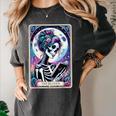 The Reader Tarot Card Reading Skeleton Skull Book Lover Women's Comfort Colors T-Shirt Pepper