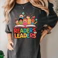 Readers Are Leaders Motivational Reading Book Quote Women's Comfort Colors T-Shirt Pepper