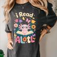 Reading Axolotl Book Lover Wildflowers Women's Comfort Colors T-Shirt Pepper Reading Axolotl Book Lover Wildflowers Women's Comfort Colors T-Shirt Pepper
