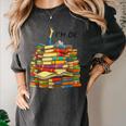 Reading Books Librarian Reader Nerd I'm Ok Teacher School Women's Comfort Colors T-Shirt Pepper