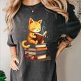 Reading Cat Books Cute Women's Comfort Colors T-Shirt Pepper Reading Cat Books Cute Women's Comfort Colors T-Shirt Pepper