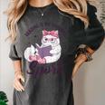 Reading Is My Favorite Sport Saying Cat And Book Lover Women's Comfort Colors T-Shirt Pepper