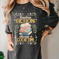 Reading Fiction Always A Good Time Book Reading Bookworm Women's Comfort Colors T-Shirt Pepper