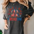Reading Freadom Freedom Book Lover 4th Of July Men Women Women's Comfort Colors T-Shirt Pepper