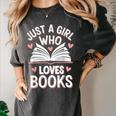 Reading Just A Girl Who Loves Books Women's Comfort Colors T-Shirt Pepper