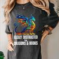 Reading Lover Easily Distracted By Dragons And Books Dragon Women's Comfort Colors T-Shirt Pepper Reading Lover Easily Distracted By Dragons And Books Dragon Women's Comfort Colors T-Shirt Pepper