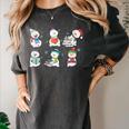 Reading Snowman Christmas Book Lovers Bookworm Librarian Women's Comfort Colors T-Shirt Pepper Reading Snowman Christmas Book Lovers Bookworm Librarian Women's Comfort Colors T-Shirt Pepper