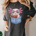 Readsalotl Axolotl Reading Book Lover Reading Pocket Axolotl Women's Comfort Colors T-Shirt Pepper