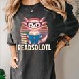 Readsolotl Axolotl Reading Book Lover Kawaii Bookworms Women's Comfort Colors T-Shirt Pepper