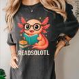 Readsolotl Kawaii Axolotl Reading Book Lover Women's Comfort Colors T-Shirt Pepper Readsolotl Kawaii Axolotl Reading Book Lover Women's Comfort Colors T-Shirt Pepper