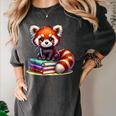 Red Panda Books Lover Reading Bookworm Women's Comfort Colors T-Shirt Pepper