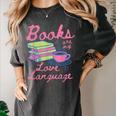 Retro Books Are My Love Language Valentine Book Lovers Women's Comfort Colors T-Shirt Pepper