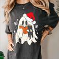 Retro Ghost Reading Book With Cat Bookish Club Christmas Men Women Kids Women's Comfort Colors T-Shirt Pepper