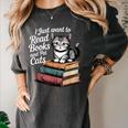 Retro I Just Want To Read Books And Pet Cats Cat For Men Women Kids Women's Comfort Colors T-Shirt Pepper