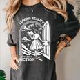 Retro Trendy Bookish Book Lover Reading Quotes Leaving Reality Entering Fiction -Adults Small Short Sleeve T-Shirt Women's Comfort Colors T-Shirt Pepper