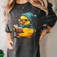 Rubber Duck Reading Book Rubber Duckie Reader Coffee Lover Women's Comfort Colors T-Shirt Pepper