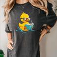 Rubber Duck Reading Book Reader Books Rubber Duckie Women's Comfort Colors T-Shirt Pepper