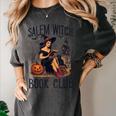 Salem Witch Book Club Bookish Retro Halloween Cat Women's Comfort Colors T-Shirt Pepper