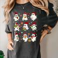 Santa Ghost Reading Books Christmas Library Teacher Women's Comfort Colors T-Shirt Pepper