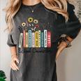School Counselor Wildflower Book School Counseling Life Women's Comfort Colors T-Shirt Pepper