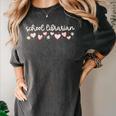 School Librarian Valentines Day Daisy Library Book Lover Premium Women's Comfort Colors T-Shirt Pepper