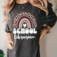 School Librarian For Women Cute Bookworm Book School Library Women's Comfort Colors T-Shirt Pepper